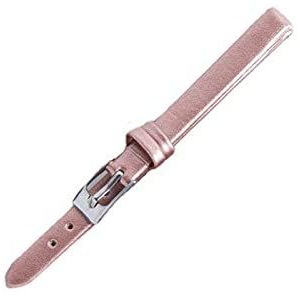 Horlogebandje Lederen horlogebanden 8mm for vrouwenhorloges horloge accessoires dunne horlogeband polsriem met pin gesp (Band Color : E, Band Width : 8mm)