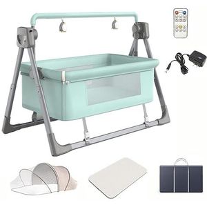 MAHWER Elektrische schommel, schommelstoel, elektrisch kinderbed, opklapbed, verstelbaar nachtkastje, verstelbare ligmand, automatische schommelstoel, veilig bed, het beste bed voor unisex (kleur: