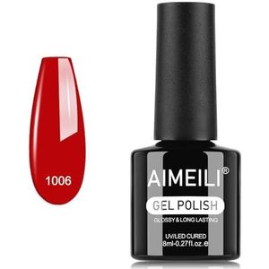 AIMEILI Gel Nail Polish UV LED Gellack Soak Off Gel Polish Rood Roze voor Manicure Nail Art Salon Home DIY Zeer Glanzend, Proefdiervrij Duurzaam en Slijtvast 8ML, 1006