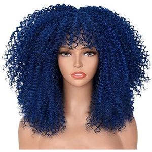 Pruik Pruiken Damespruik Kort Krullend Afrikaans Stijl Pruikhaar Met Pony Voor Afro-vrouwen Krullende Pruik Pruik Voor Dagelijkse Feestkleding (Color : C, Size : As shown)