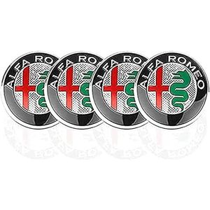4 Stks Auto Naafdoppen, Voor Alfa Romeo Mito 147 156 159 166 Giulietta Spider Stelvio, 50mm, Stofdichte Velgen Badge Wielnaafdoppen, Waterdichte Wieldoppen, Exterieur Accessoires,B