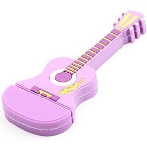 Hsthe Sea USB Flash Drive 32 GB USB 2.0 Leuke Gitaarvorm Thumb Drive Cartoon Memory Stick Nieuwigheid Pen Drive voor Data Opslag (paars)