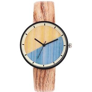 Vintage hout bambos graan creatieve persoonlijkheid analoge horloge pols analoge horloges vrouwen dimands strass analoge horloges giften voor vrouwen (Color : Natural)