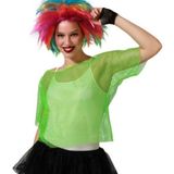 BigBuy Fashion T-shirt met korte mouwen voor dames, mesh, groen