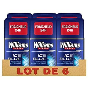 Williams Deodorant Stick Ice Blue zonder alcohol en zonder aluminiumzouten, een frisse geur die geuren beschermt 24 uur, 75 ml - 6 stuks