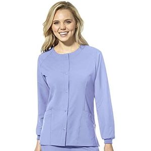 WonderWink 8155ACEILMD W123 Damesjack met ronde hals, Ceil blauw, standaard M maat
