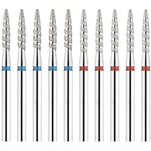 Nagelboortjes, Nagelboorset for manicure, verpakking van 5 diamantnagelboortjes for nagelriemen en elektrische vijl, manicure en pedicure 3/32""(Tp 263lx 021r)