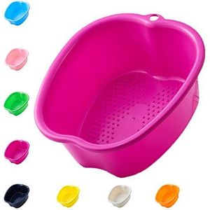 Grote voetenbadkom, voor voetenbad, stabiel kunststof voetbad voor pedicure inweken voeten, voor voetbad, voeten, wellness, voetverzorging, pedicure, ontgifting, ontspanning (paars)