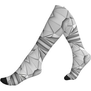 DEXNEL Zwart Wit Streep Compressie Sokken Voor Mannen Vrouwen 20-30 Mmhg Compressie Sokken Voor Sport Ondersteuning Sokken, 1 zwart, Eén Maat