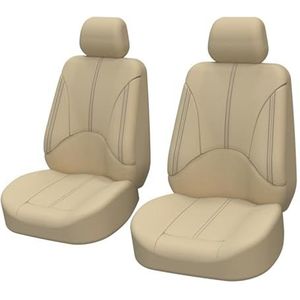 Autostoel Hoezen Voorstoelen Voor Opel Voor Movano Voor Vivaro Lederen Autostoelhoezen Waterdichte Enkele En Dubbele Bestelwagenstoelhoezen Universeel Stoelhoezen Auto (Kleur : FRONT COVER BEIGE)