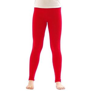 YESET Thermo-meisjeslegging, fleece broek, lange leggings, katoen, rood, 158 cm