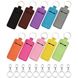 Meiiy Chapstick Houder Sleutelhanger Lippenbalsem Houder Lippenstift Mouw Pouch Lipgloss Houder Kous Stuffers Gift voor Vrouwen, 10 stuks-nieuw, Modern