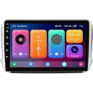 Android 14.0 2 Din Autoradio 9"" Touchscreen Auto Stereo voor Peugeot 2008 208 2013-2020-[Ingebouwd CarPlay/Android auto/DSP/GPS]-Support MIC/Stuurbediening/Bluetooth 5.0(P2 WIFI 4-Core 1G+32G)