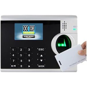Prikklok, ZK XM218 3 inch kleurenscherm systeem vingerafdruk tijdregistratie USB TCP/IP biometrische tijdrecorder voor kleine bedrijven(XM218-IC,Spanish)