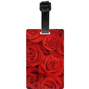 Rode rozen, bagagelabels PVC naamplaatje reiskoffer Identifier ID-tags Duurzaam bagagelabel