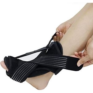 Verbeterde Fasciitis Plantaris Nachtspalk Enkelbrace Voor Plantaire Fasciitis Relief & Achilles Tendinitis Relief Voetsteun Met Een Massagebal 7-delige Set,zwart