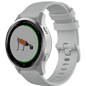 Wownadu 18mm Quick Release Band Compatibel voor Garmin Vivoactive 4S/ Vivomove 3S/ Venu 3S/ Venu 2S, Forerunner 255S/ 255S Music/ 265S, Bandjes Grijs Siliconen Sport Reserve Armbanden