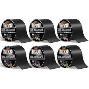 TAPEBEAR Butylband, waterdicht plakband, 100 mm x 5 m, butyl afdichtingstape, zelfklevend, bitumentape, dakreparatieband, corrosiebescherming voor balken, constructiebalken en hout, 6 rollen