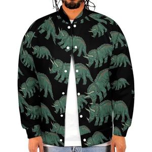 Dinosaurus Grappige Mannen Baseball Jacket Gedrukt Jas Zacht Sweatshirt Voor Lente Herfst