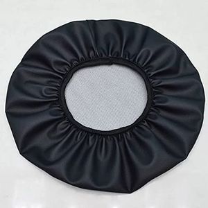 Slipcover met ronde kruk, antislip hoes voor barkruk stoel, waterdichte PU-hoes voor bureaustoel, eetkamerkruk (45 cm-1 stuk, zwart)