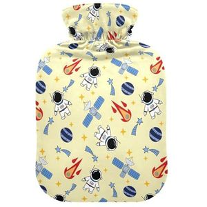LI ZHI XIN PVC warmwaterkruik met fluwelen deksel 1L 2L kleine middelgrote ruimte planeet cartoon patroon