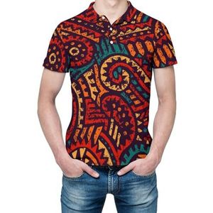 Afrikaanse etnische en tribale motieven heren shirt met korte mouwen golfshirts normale pasvorm tennis t-shirt casual zakelijke tops