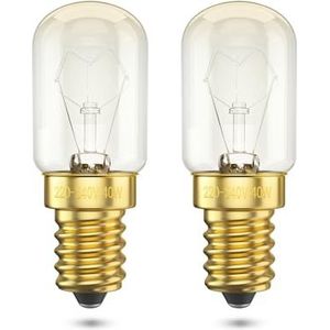 BrightWish E14 ovenlamp T22 (42, watts) 300°C hittebestendig, dimbaar warm wit 2700K – Glazen gloeilamp voor oven, magnetron, afzuigkap, zoutlamp – 2 stuks