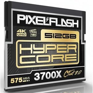 512 GB PixelFlash HyperCore CFast 2.0 geheugenkaart 3600X Snelheid 560MB/s SATA3 VPG-130 CFast-kaart Compatibel met DSLR Filmische video- en fotografiecamera's, laboratorium getest gecertificeerd
