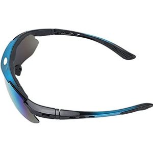 Gepolariseerde Bril, Rubberen Neussteun Mountainbiken Zonnebril TR-frame PC-lens Praktisch UV-bestendig voor Kamperen (Middelblauw)