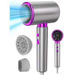 DMTIVMG Ionische Föhn 2400W Snel Drogend Haarverzorging Praktisch Reisvriendelijk 2 Snelheden 3 Temperaturen Diffuser en Concentrator Geschikt voor Efficiënt Tijdbeheer Studenten Thuis
