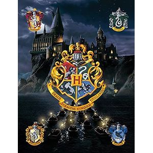 Harry Potter kinderkamer-tapijt Hogwarts blauw 100 cm x 133 cm antislip geluidsremmend kindertapijt speelkleed Gryffindor Hufflepuff Ravenclaw Slytherin Ron Weasley Hermine