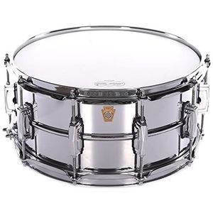 Ludwig LM402 glad verchroomd aluminium 6,5 x 14 inch Snare trommel met Imperial Lugs en Supra-Phonic zeef