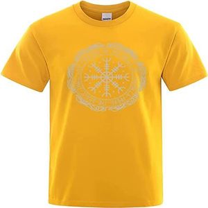 Nordic Fashion Valhalla Odin Heren Klassieke Korte Mouw, 3D Eenvoudige Streetstyle Zomer Korte Mouwen, Geweldig Vakantiecadeau Voor Vader En Familie.