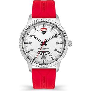 Ducati Heren analoog kwarts horloge met siliconen armband DTWGN2019502, rood