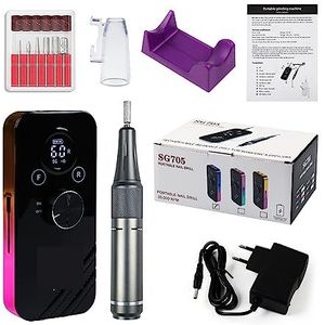 Elektrische nagelvijl, 35000 RPM draagbare elektrische nagelboormachine, oplaadbare nagelfreessnijsets for manicure, nageltips manicure nagelvijl voor zowel natuurlijke als kunstnagels (Color : SG705