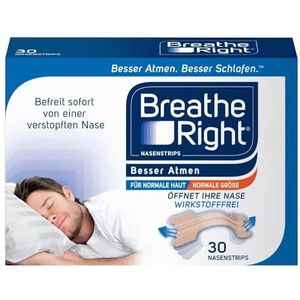 Breathe Right Neusstrips Original Small/Medium 30 s | Verlicht onmiddellijk verstopte neus | Helpt snurken te verminderen | Zonder medicijnen