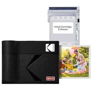 KODAK Mini 3 Era 4PASS draagbare fotoprinter (7,6 x 7,6 cm) (draagbare foto + 8 vellen inbegrepen, zwart)