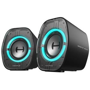 Edifier G1000 II desktopcomputerspeakers, 2,5 inch full-range driver en verbeterde bas, dynamische RGB-verlichting, Bluetooth/USB-C/AUX, gaming speakers voor pc/PS5/Switch (zwart)