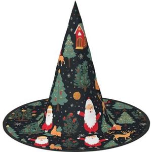 ENVEED Kerstherten kerstmankostuum Halloween hoed - spookachtige Halloween-kostuumhoed, unieke heksenhoed voor griezelige feesten