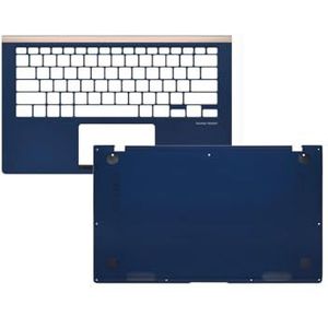 WANGHUIH Blauwe bovenste handsteun hoes + bodemhoes basishoes compatibel met ASUS ZenBook 14 UX433 UX433F UX433FN UX434 U4300 Laptop