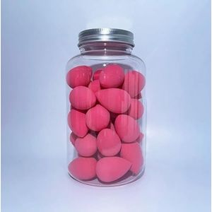 4~100 Stuks Mini Make-Ei Zachte Kleine Cosmetische Bladerdeeg Spons Droog Nat Gebruik Schoonheid Ei Facial Foundation crème Concealer Makeup Tools (Color : 40Pcs Rose)