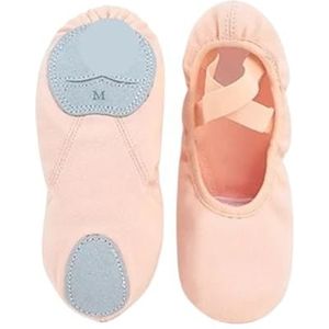 LHSJYG Balletschoenen voor meisjes en vrouwen, balletschoenen, elastische zachte zool, professionele canvas slippers, balletschoenen, ballerina's, stretch, canvas, split, zachte zool, roze, 29