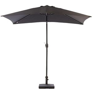 MaxxGarden Stokparasol – 150x250 cm met Zwengel – Knikbaar - Ideaal voor het Balkon - Eenvoudige Hoogteverstelling – Rechthoekige Parasol - Zwart