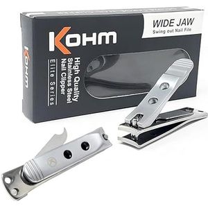 Kohm WHS-440L - Teennagelknipper - Gebogen Mes - Brede Kaak - Voor Dikke Nagels