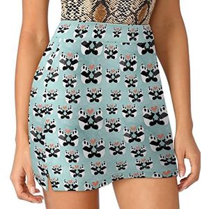 Panda Lovers Dames Skorts Hoge Taille Tennisrok Gelaagde Korte Mini Rok Culottes Skorts Met Zakken 2XL