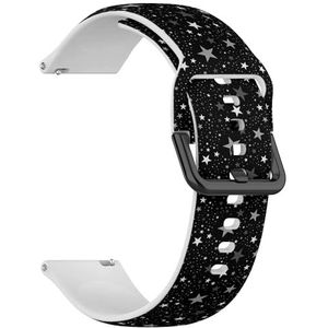 Compatibel met Garmin Forerunner 245 / 245 Music / 645 / 645 Music / 55 (White Stars On) 20 mm zachte siliconen sportband armband armband