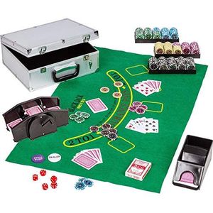 Ultimate Poker Set Deluxe, 300 of 600 Edition, 12 gram METAL CORE laserchips, poker decks, aluminium poker case, kaartenschudder, kaartendeler, dobbelstenen, dealer button, pokerchips, lopers