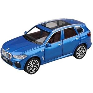 Voor BMW X5M SUV Legering Model Auto Speelgoed Diecasts Casting Pull Back Geluid En Licht Auto Speelgoed Voor Kinderen Voertuig 1:32 (Color : X5 Blue)