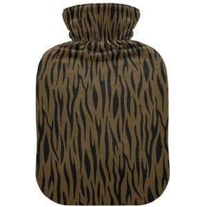 LI ZHI XIN PVC warmwaterkruik met fluwelen deksel 1L 2L kleine middelgrote zebrastrepen patroon