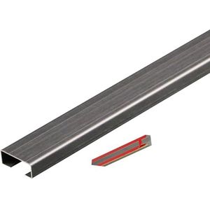 Kabelbeschermer vloer kabelbeschermer, Roestvrijstalen zelfklevende kabelgoot for kabelgoot, wand- en vloerkabelbeheer, veelkleurig, meerdere maten(Black,1.5m-(20x10mm))